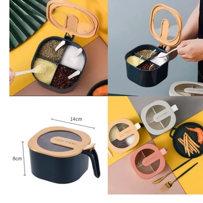 Large Spice kit 4 section with spoons